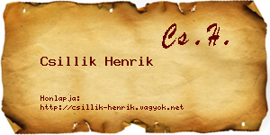 Csillik Henrik névjegykártya